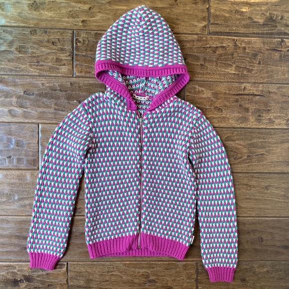 Marni Zip Up Sweater Purple Trim Wool Blend Girls sz 10 Years - Picture 1 of 10